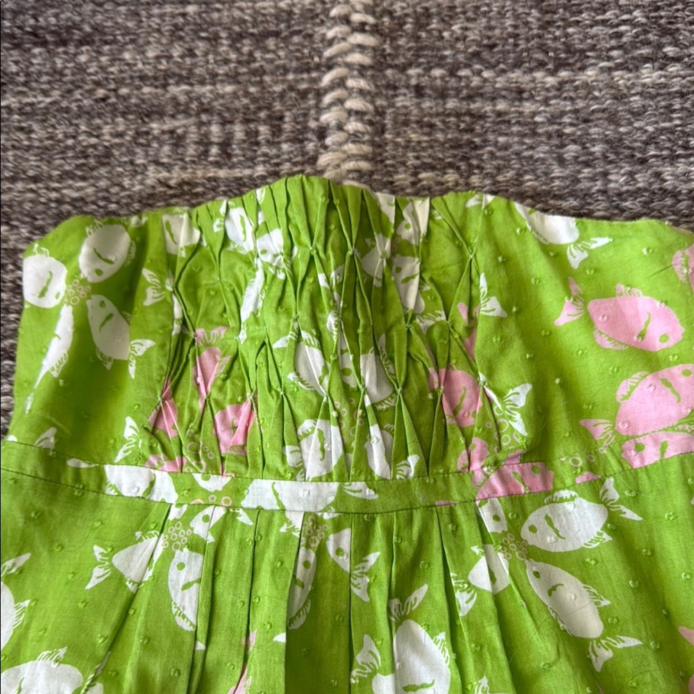 Lilly Pulitzer Green and Pink Strapless Dress - Picture 2 of 4